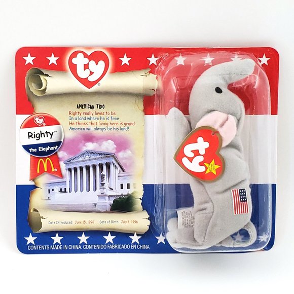 Ty Teenie Beanie Babies “American Trio” McDonalds Collection – Set of 3 – NEW - Picture 4 of 8